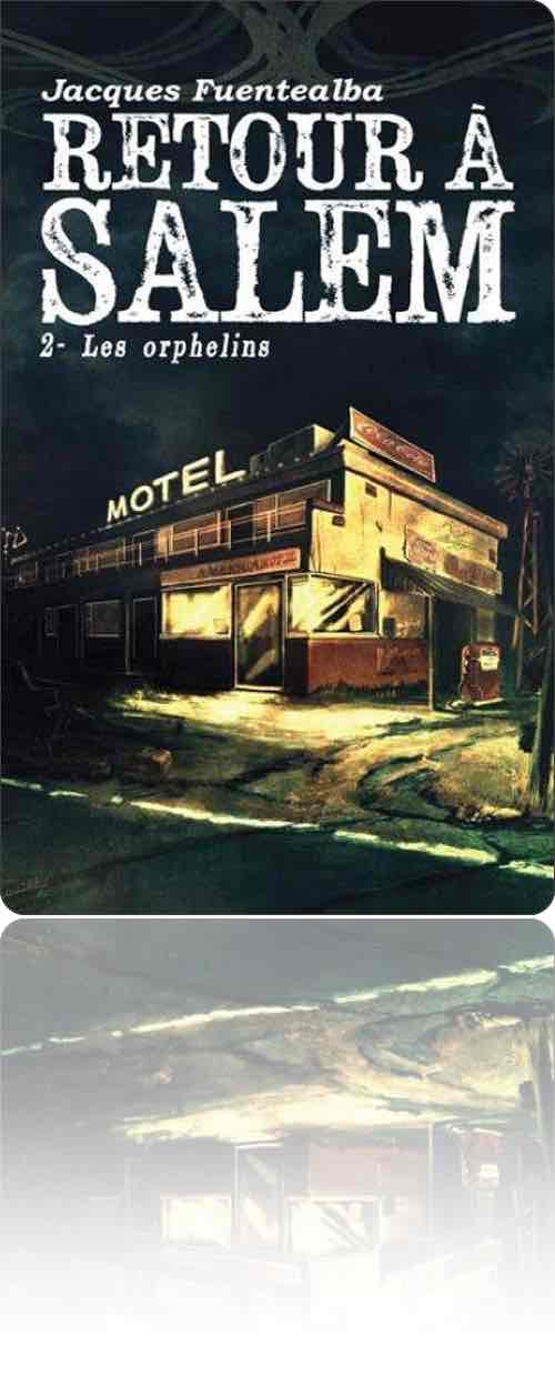 couverture représentant un motel éclairé dans la nuit